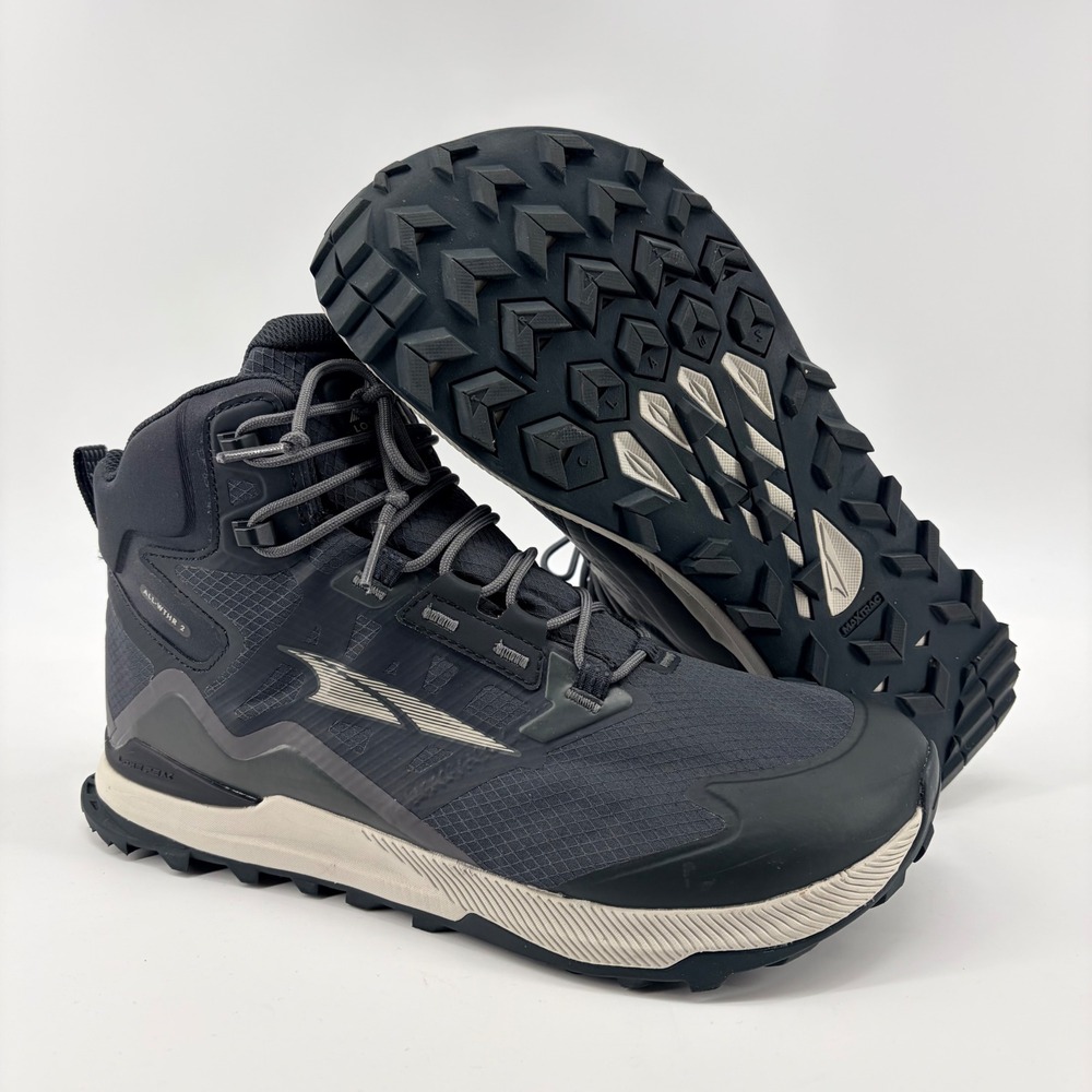 Altra Lone Peak ALL-WTHR Mid 2 Hiking Boots Mens 10.5 Black Gray Trail Shoes